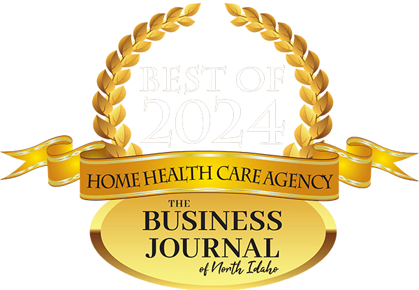 Icon showcasing the 'Best of 2024 GOLD Home Health Care Agency' award, featuring a golden trophy with a star on top, symbolizing Reliant Healthcare Coeur d'Alene's excellence in home health services.