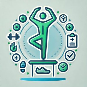 Icon for Physical Therapy services at Reliant Healthcare Coeur d'Alene, depicting an abstract figure in motion, symbolizing mobility enhancement and physical rehabilitation.