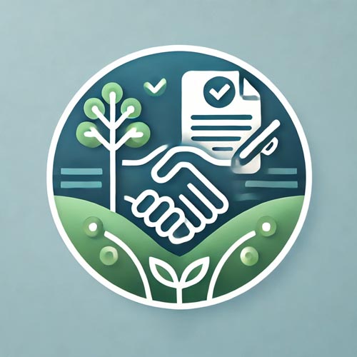 Icon representing social services, depicting a handshake integrated with a heart symbol, symbolizing support and care, used by Reliant Healthcare Coeur d'Alene.